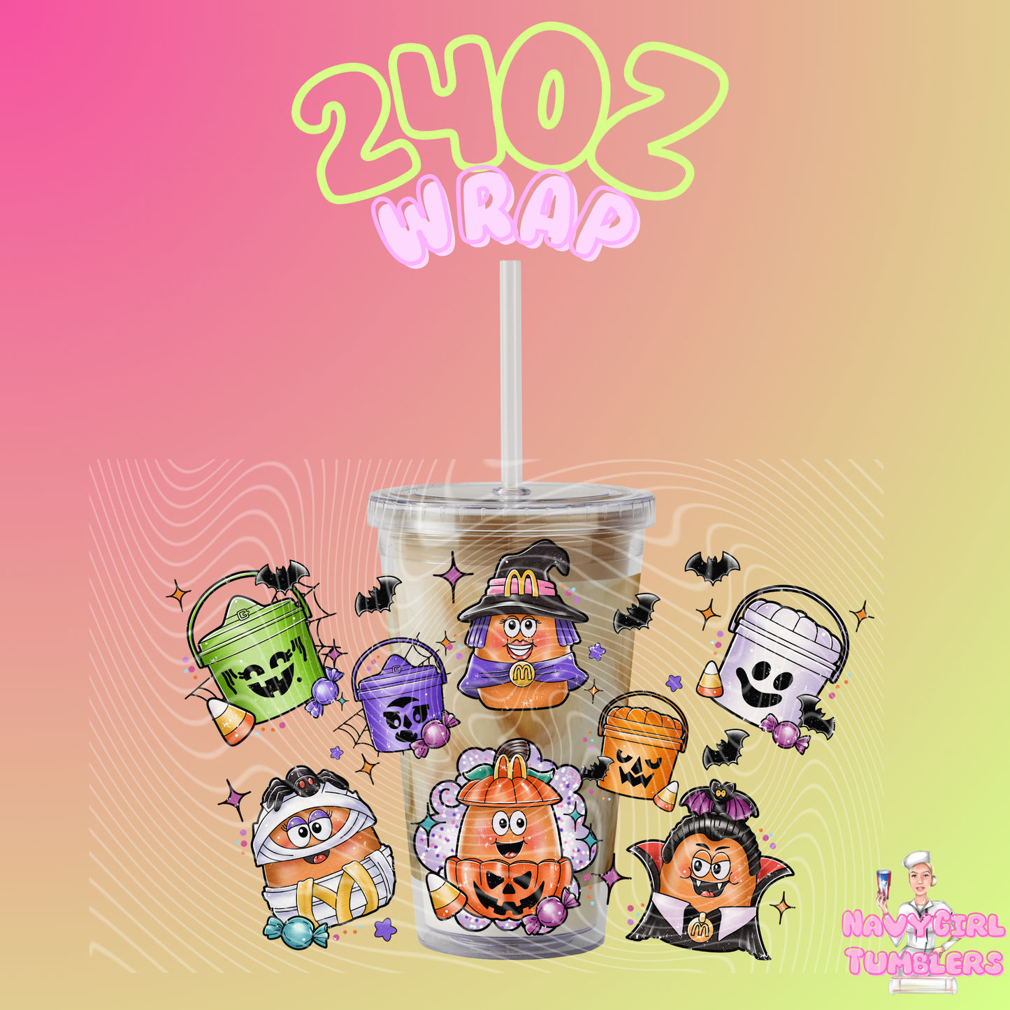 Boo Nuggies & Bucket 24oz UV DTF Wrap