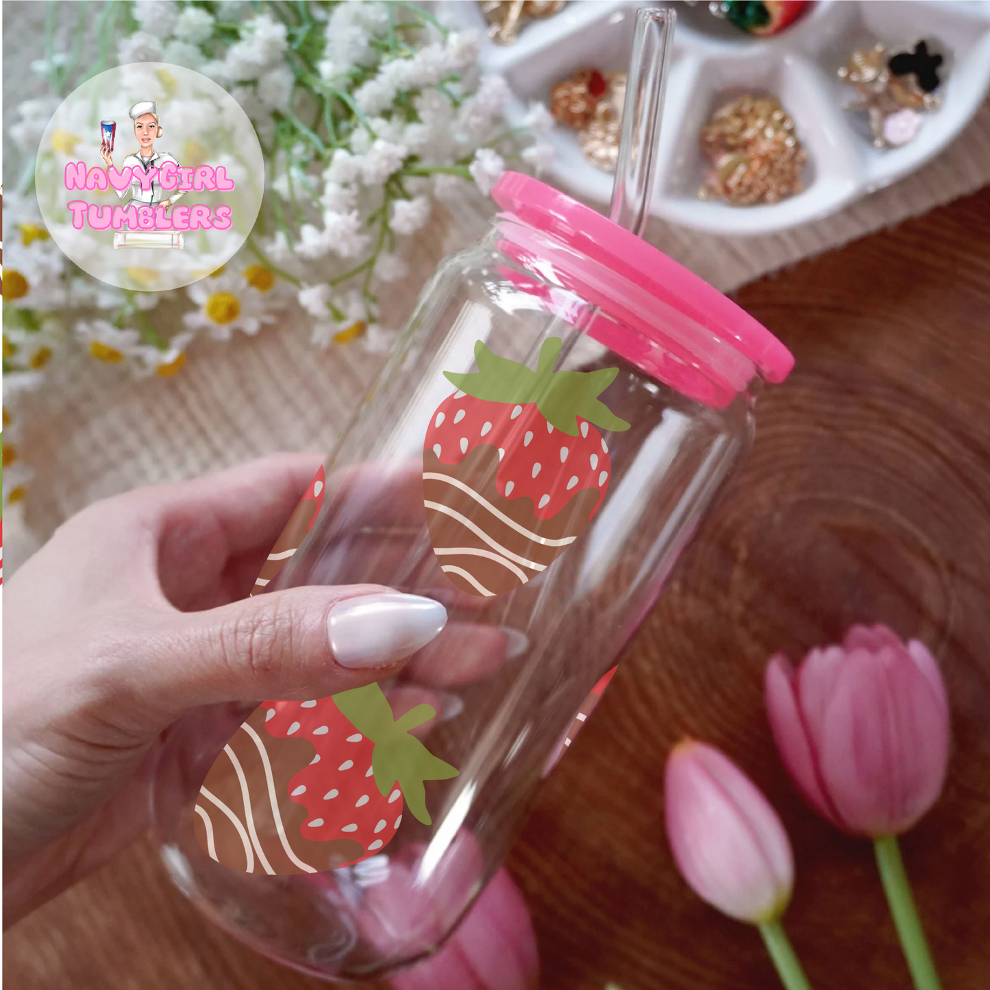 Valentine 16oz Glass Can