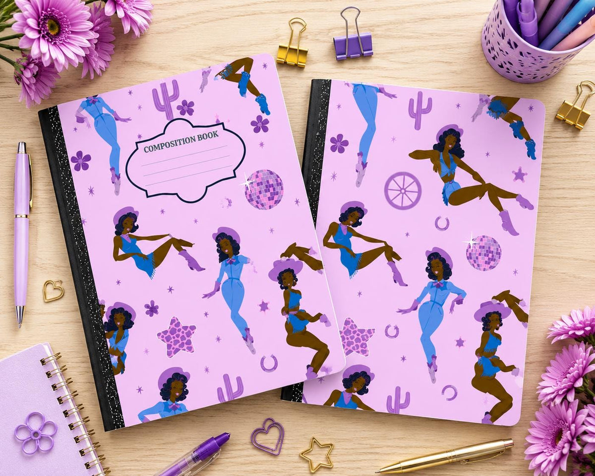 Cowgirl Pinup1 - Composition Notebook Cover PNGs