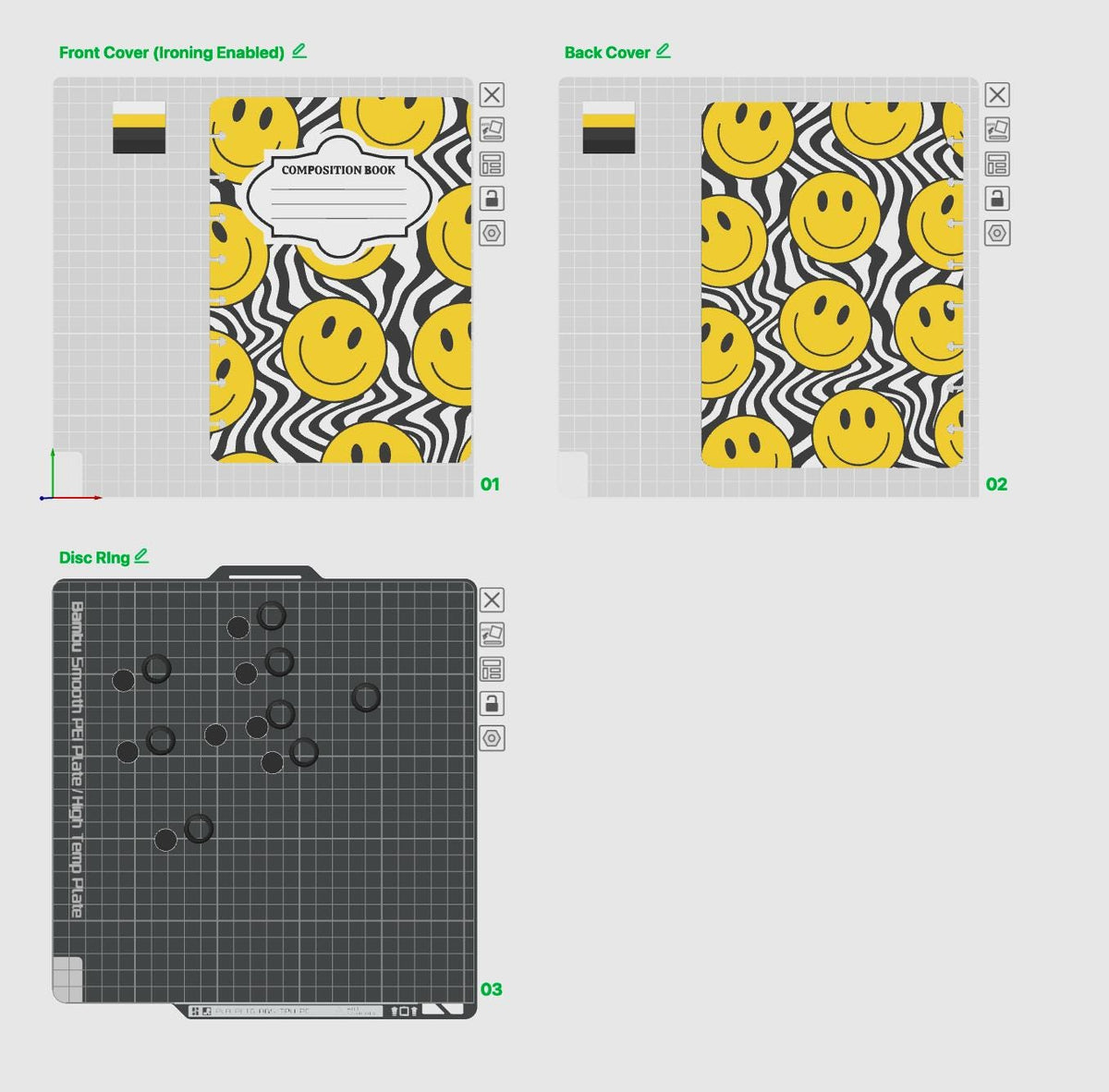 A5 Groovy Smiley Notebook Cover Set Digital Download