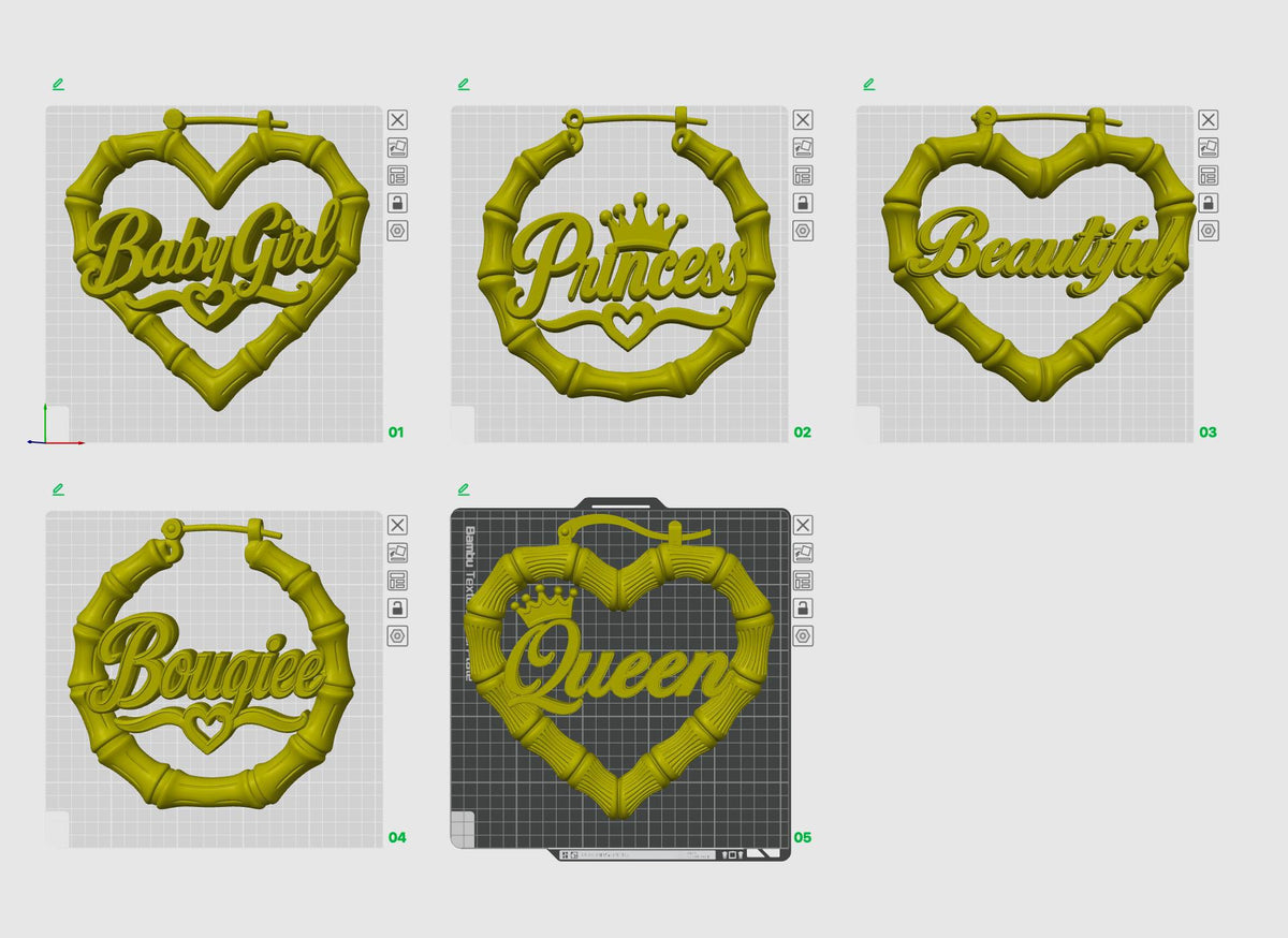 3D STL BUNDLE 90s Earing Door Sign