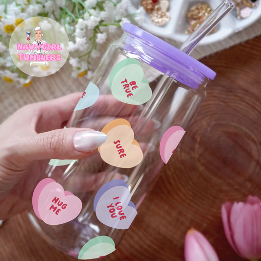 Valentine 16oz Glass Can