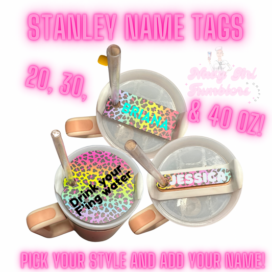 navy girl tumblers Stanley name plate tag 40 30 20 oz