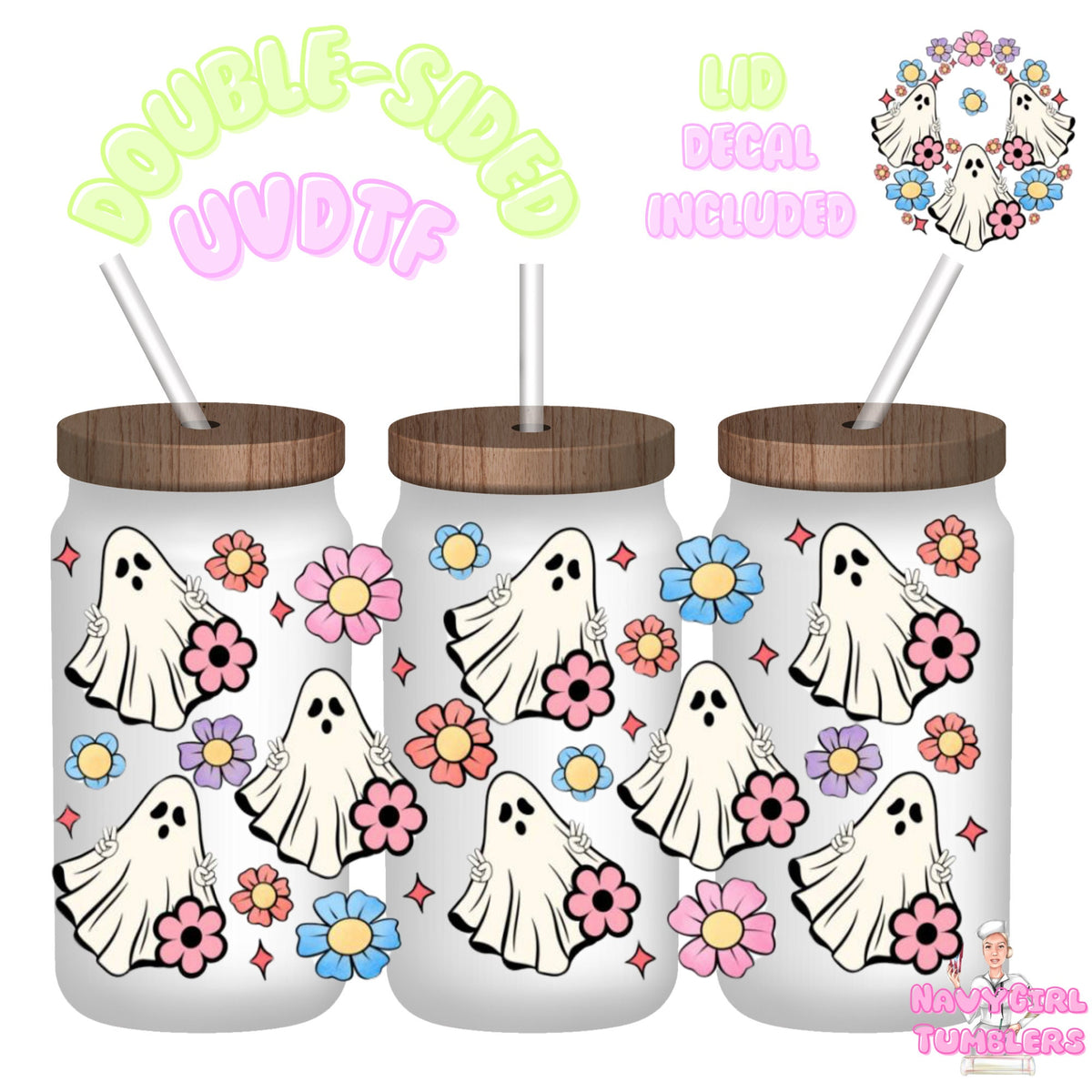 Hippie Ghost 16oz UV DTF Wrap (Double Sided)
