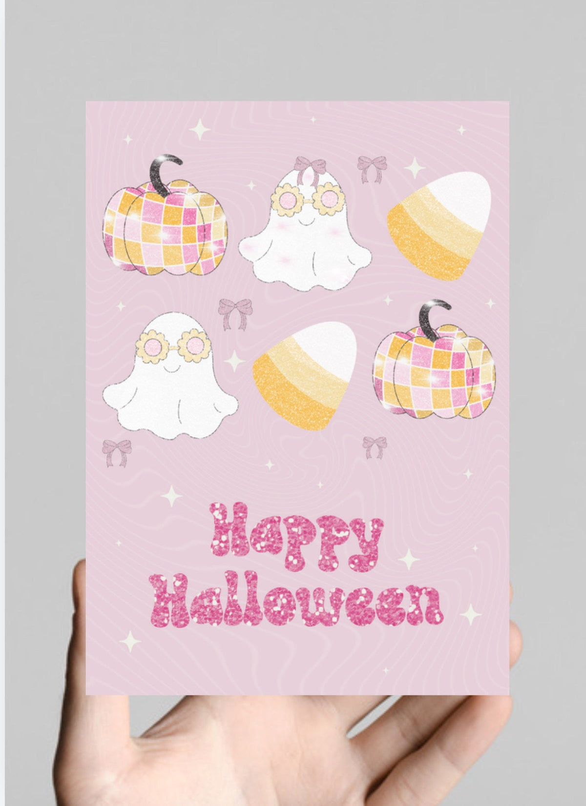 Glitter Halloween Packaging Insert Cards