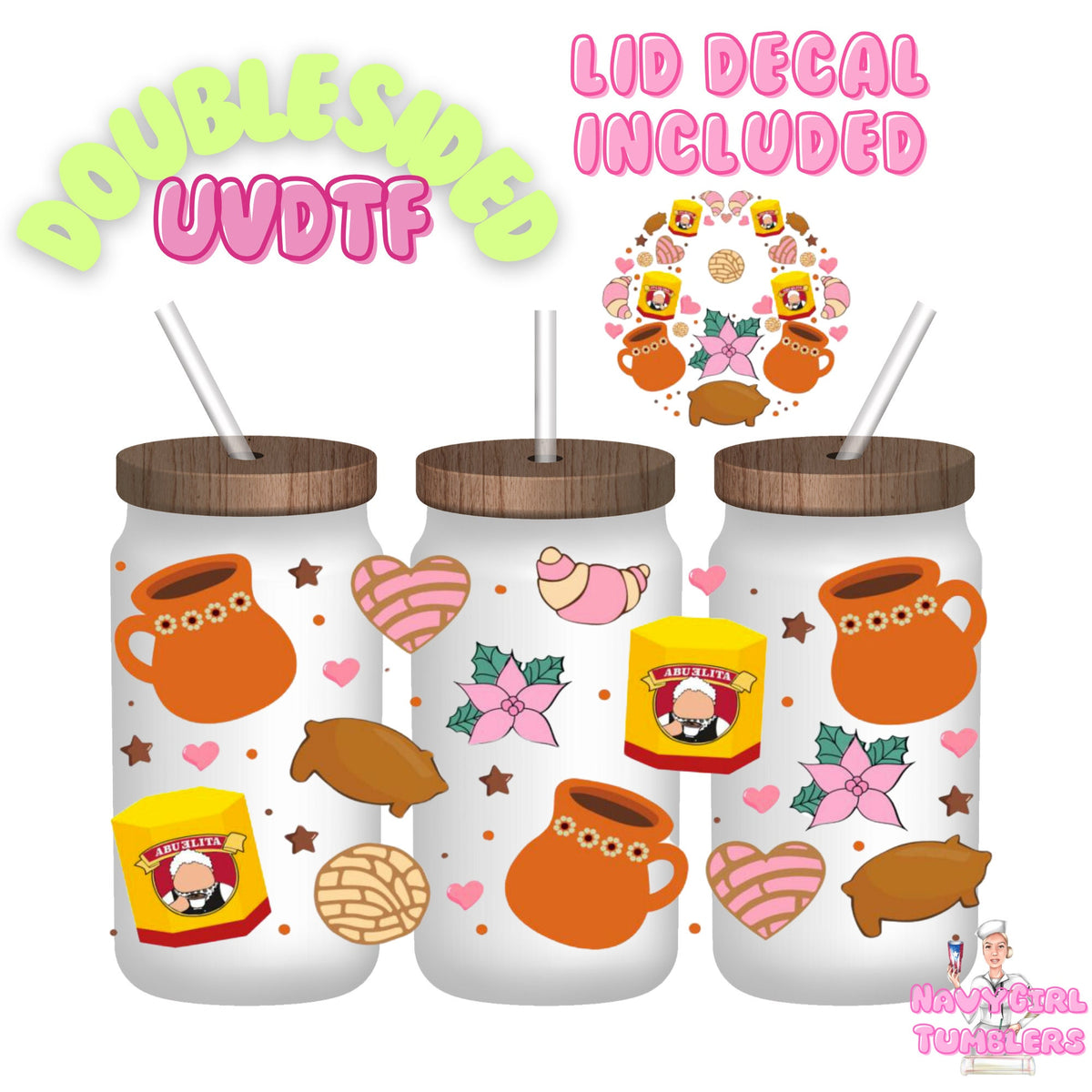 HISPANIC ABUELITAS CONCHA PAN DULCE UV DTF WRAP