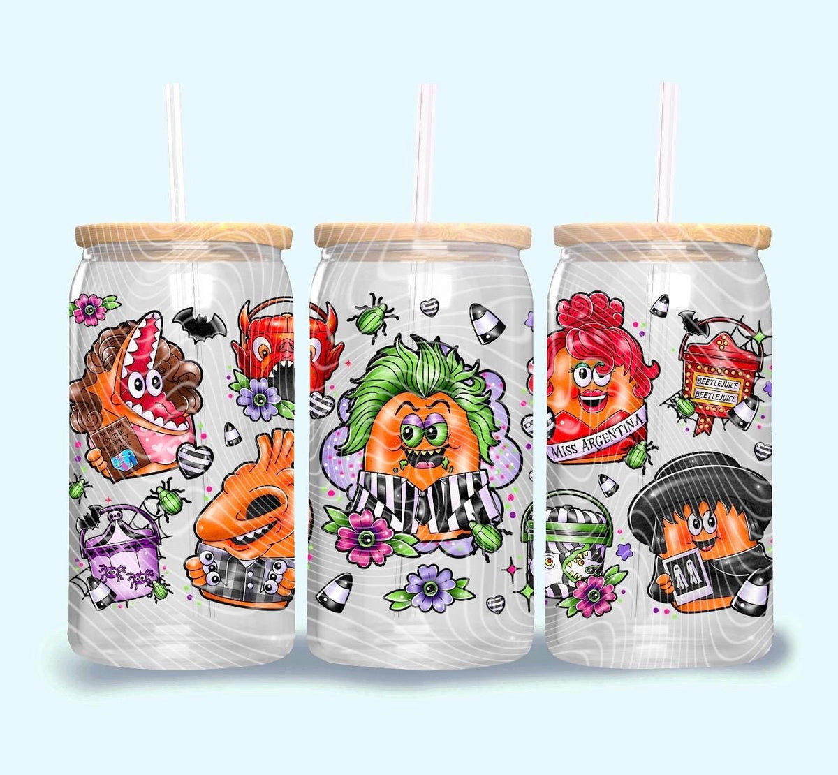bettlejuice bettleguise 16oz libbey glass beer can wrap