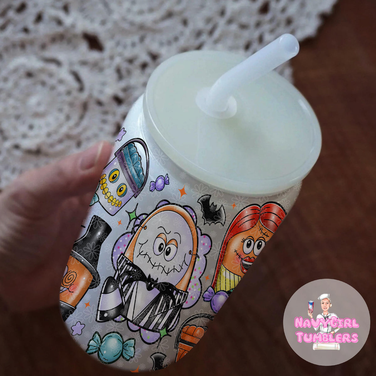 Skeleton Christmas Movie 16oz UV DTF Wrap (Double Sided)
