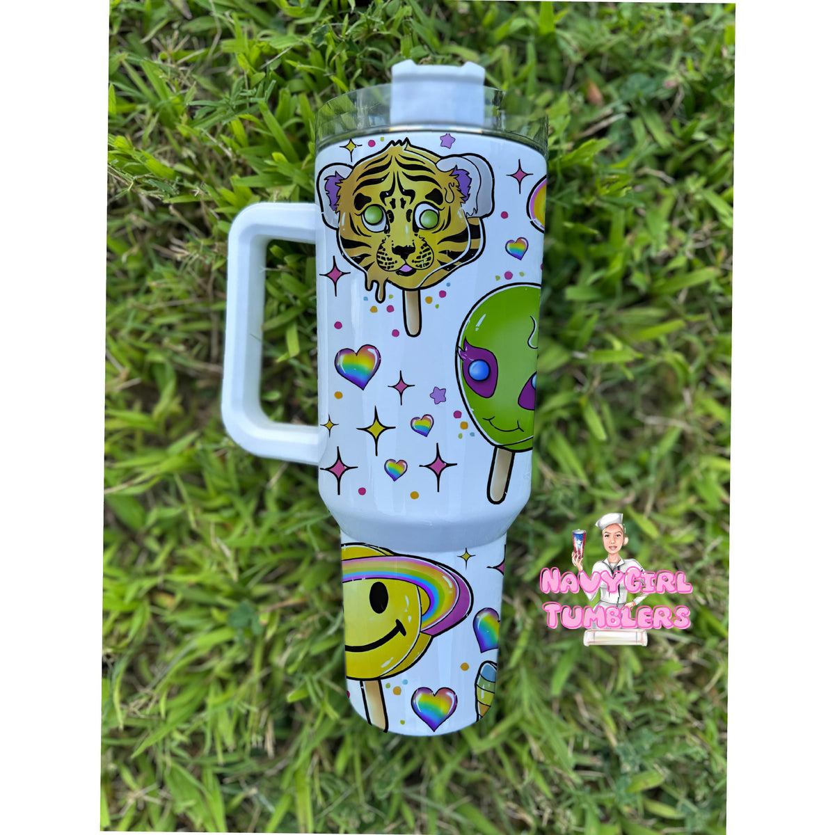 Lisa Frank 40oz tumbler Stanley quencher wrap
