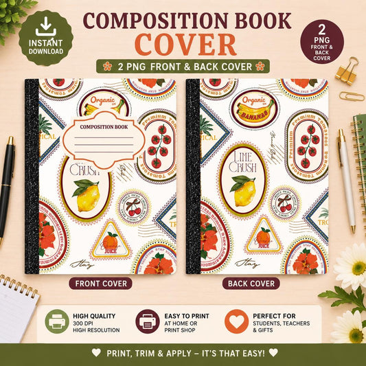 French Market - Composition Notebook Cover PNGs