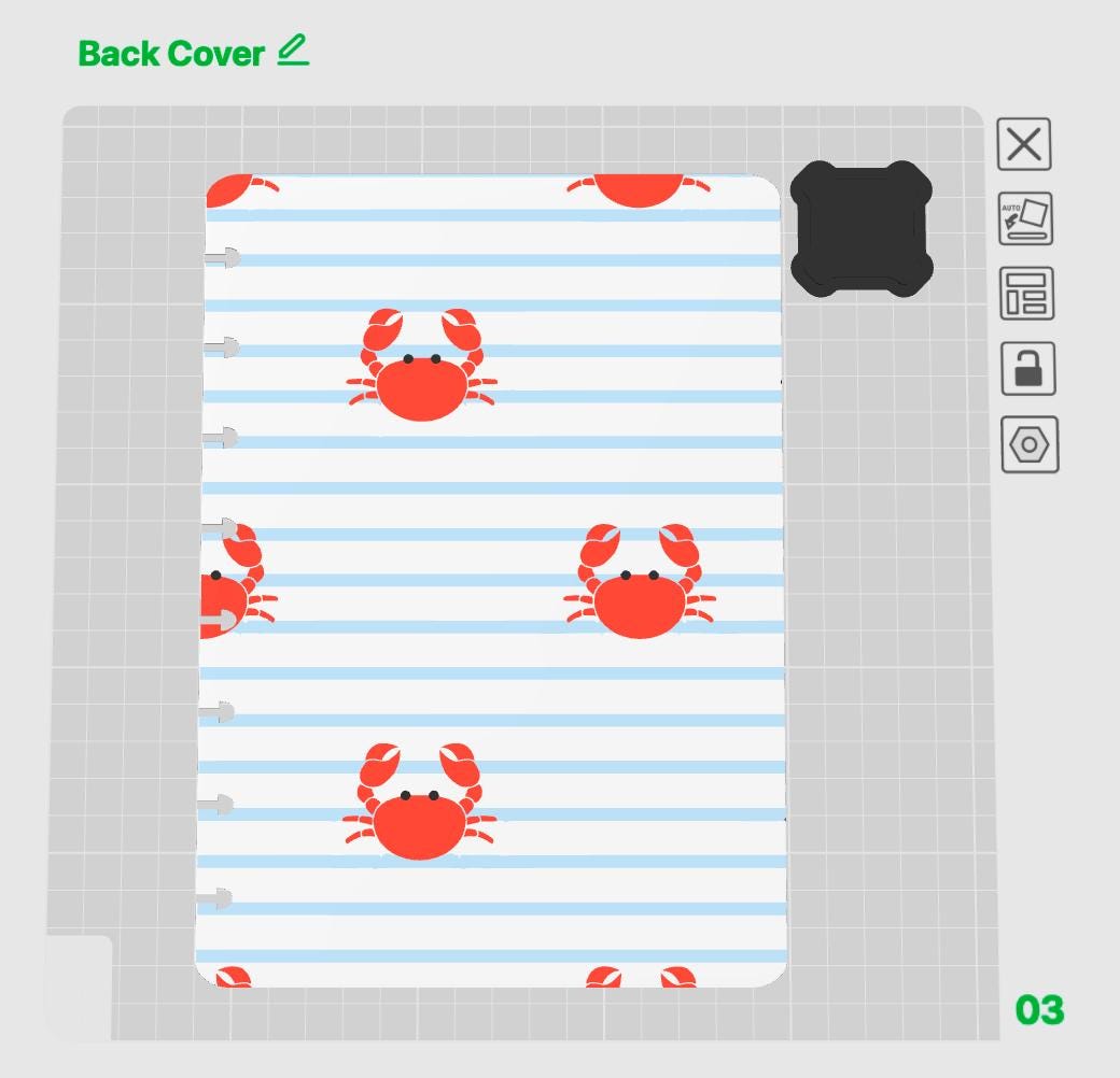 A5 Costal Crab Notebook Cover Set Digital Download