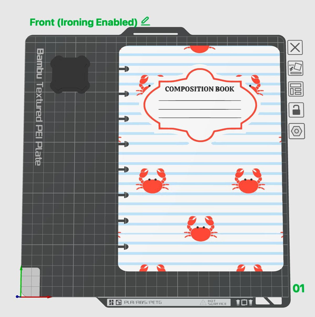 A5 Costal Crab Notebook Cover Set Digital Download
