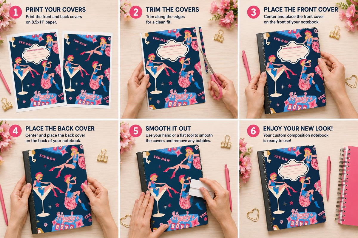 Cowgirl Martini - Composition Notebook Cover PNGs