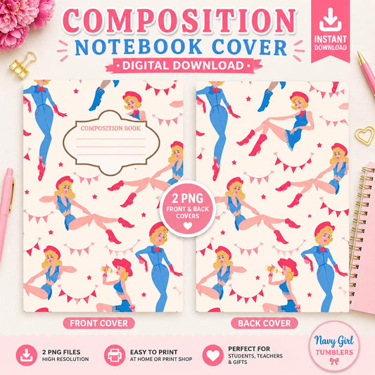 Cowgirl Pinup - Composition Notebook Cover PNGs