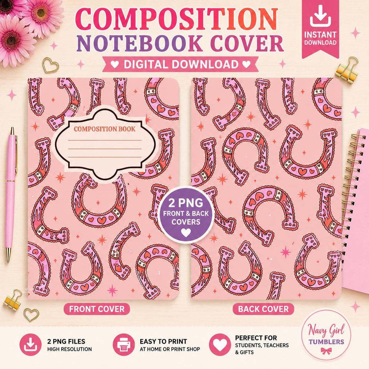 Horseshoe - Composition Notebook Cover PNGs