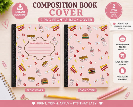 West Coast Burgers - Composition Notebook Cover PNGs