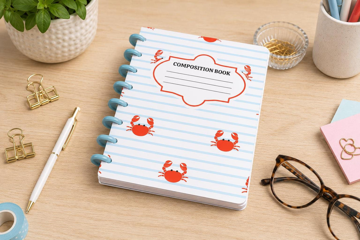 A5 Costal Crab Notebook Cover Set Digital Download
