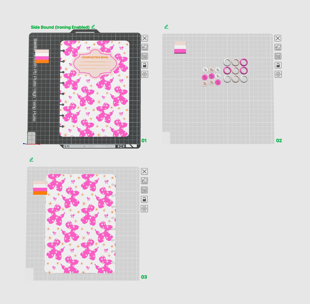 A5 Balloon Dog Notebook Cover Set Digital Download