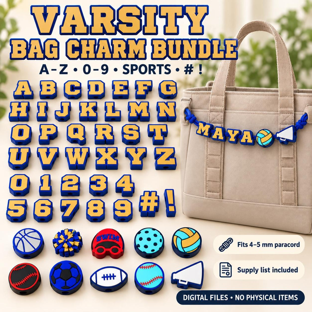 BUNDLE Horizontal Bag Charms for Yeti Camino Bogg Bag Accessories