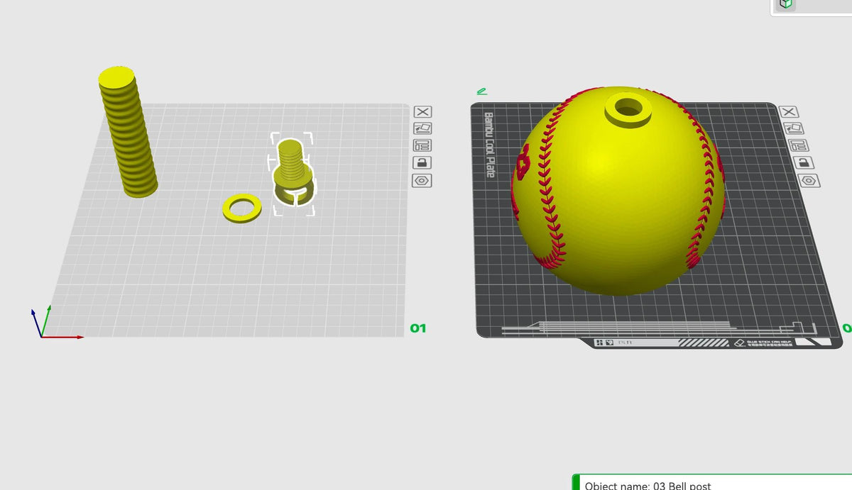3D STL File SOFTBALL Custom Cowbell