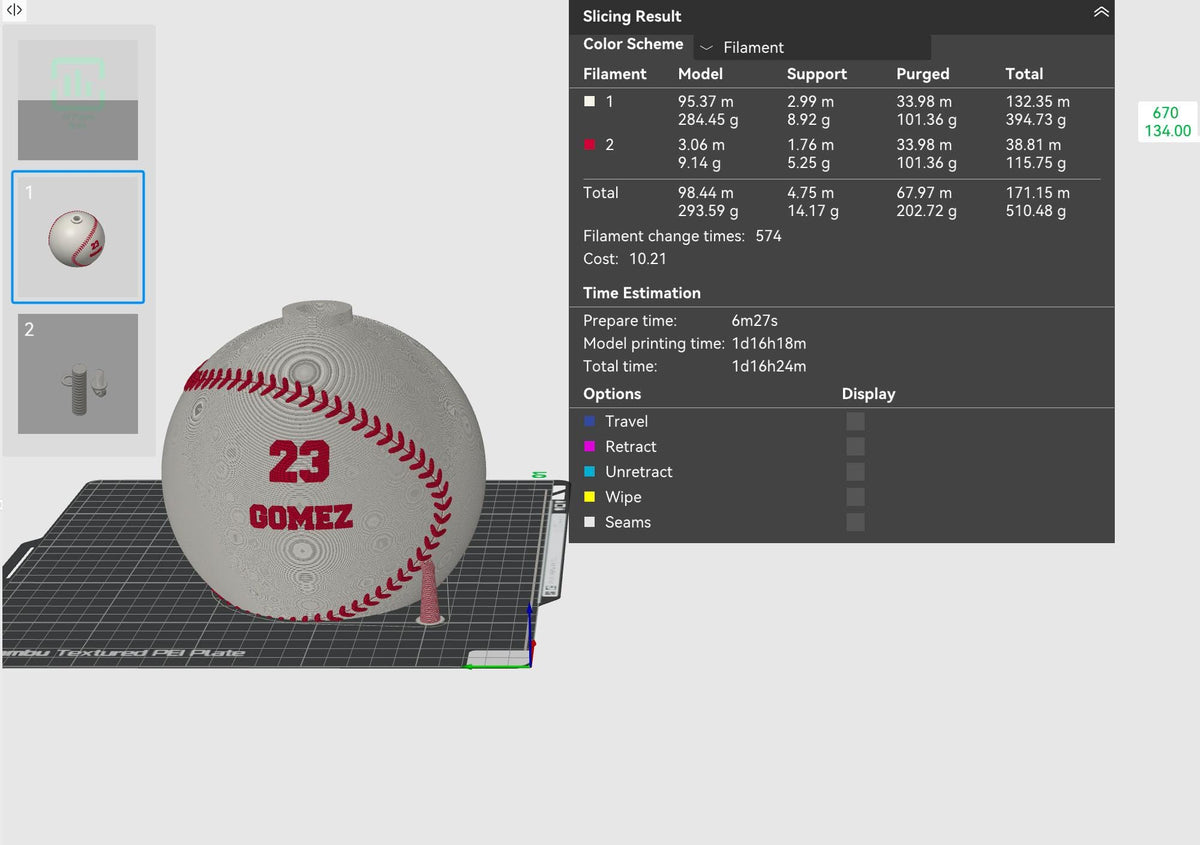 3D STL File BASEBALL Custom Cowbell