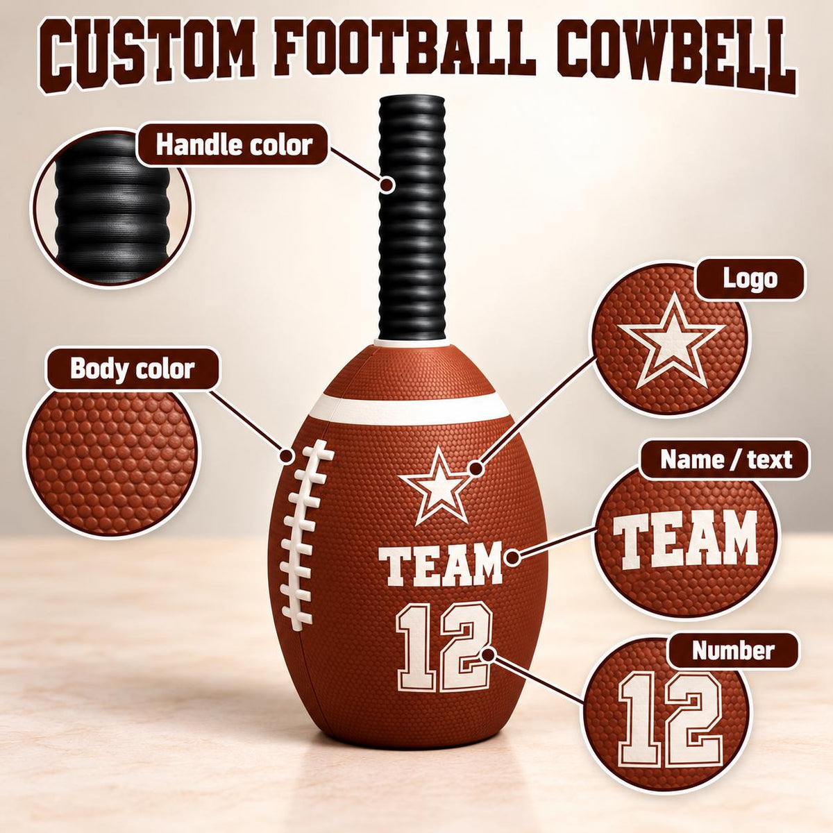 3D STL File BASEBALL Custom Cowbell