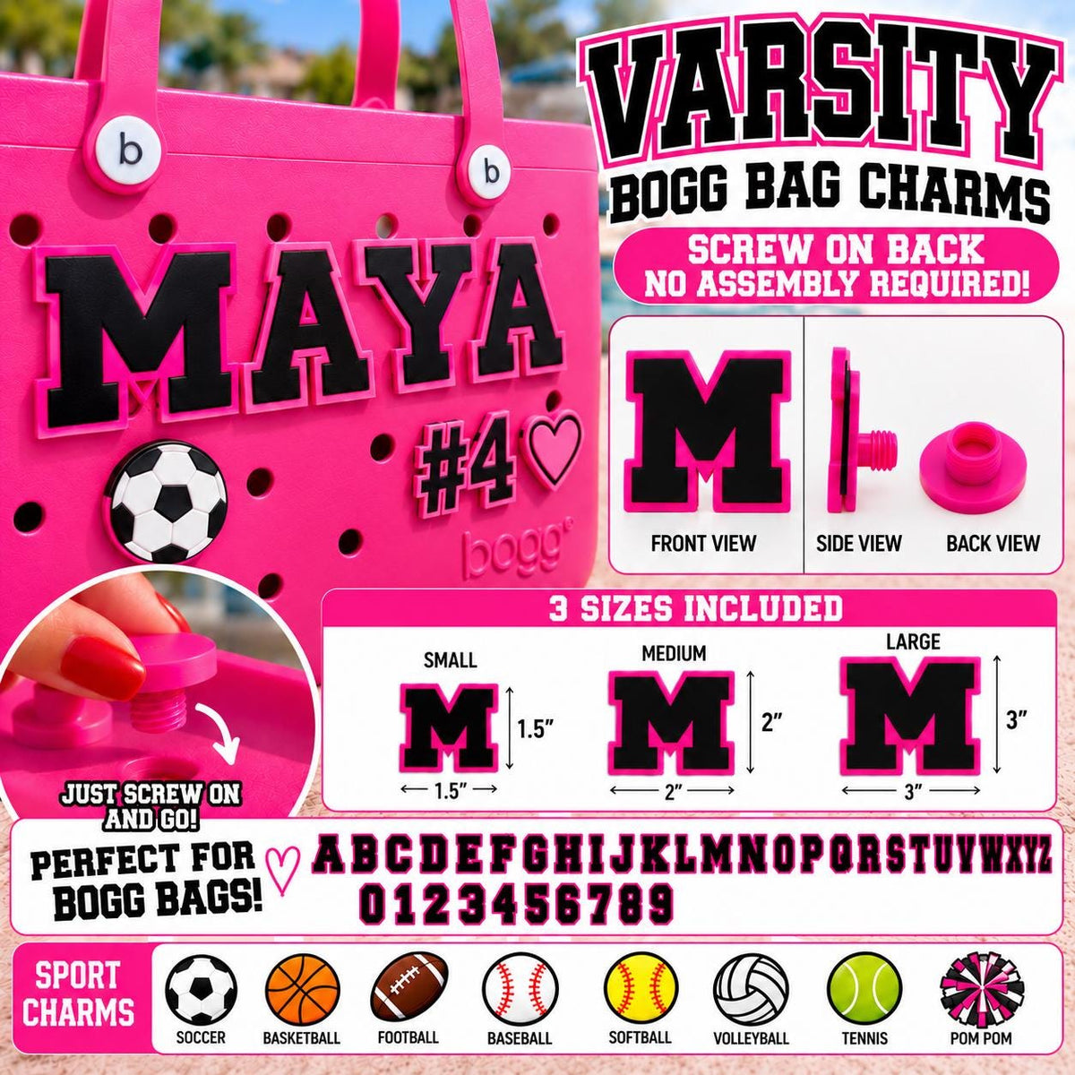 3MF Bundle Varsity Bogg Bag Charms
